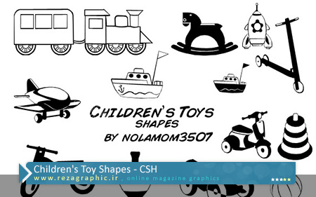 مجموعه شیپ اسباب بازی کودکان برای فتوشاپ | رضاگرافیک 